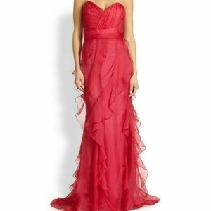 Badgley Mischka Organza Silk Gown